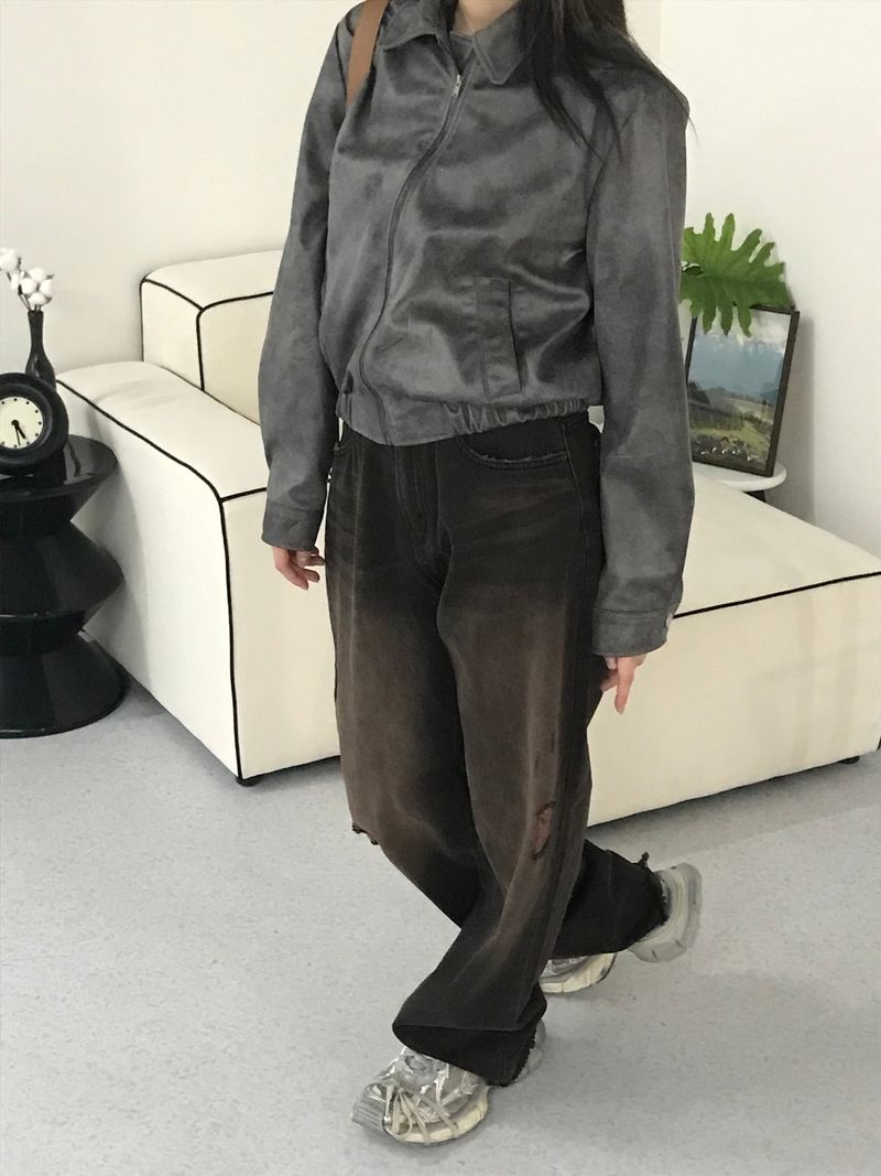 Arcti leather blouson jacket