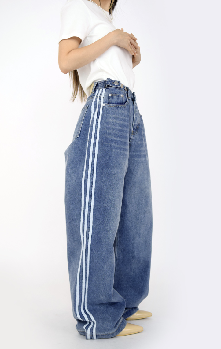 street track denim pants