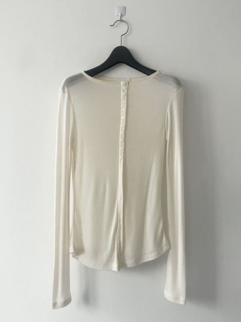 Fake button sleeve T