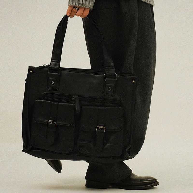 PE Leather Pocket Hand/Shoulder Bag