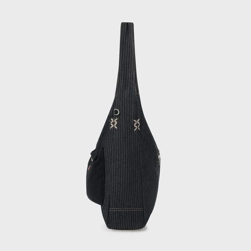 Denim Hobo Bag (Black)