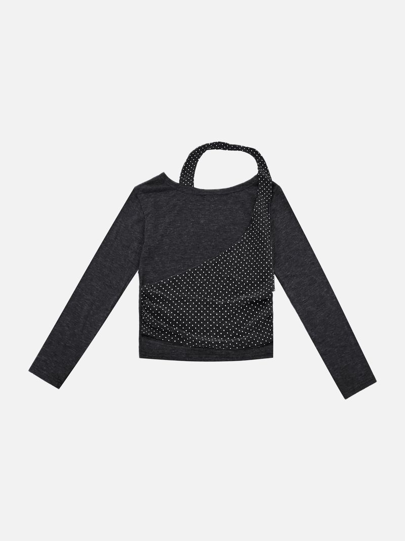 Kobe Dot Halter Neck Layered Tee (3c)