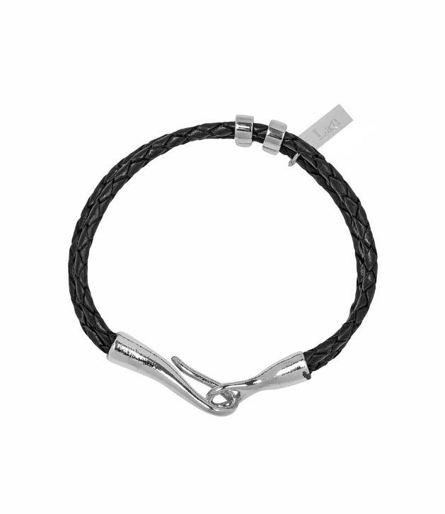 2PLAN（ツープラン）の「[LAN ARCHIVE] Black Leather Hook Bracelet（Accessories）」