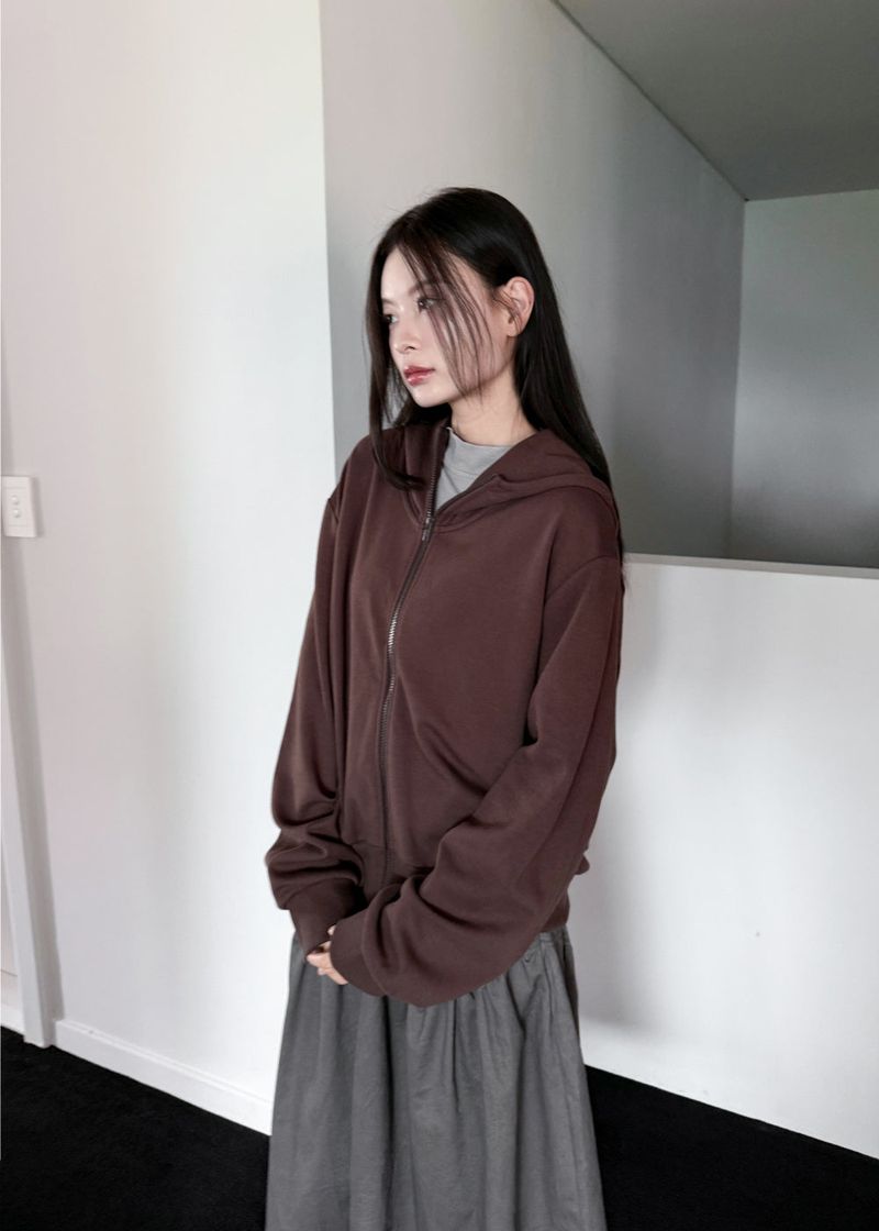  HIGHNECK CROP HOODIE ZIP-UP