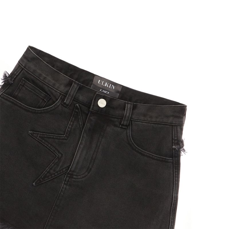 [ULKIN] Starry Micro Denim Skorts_Black
