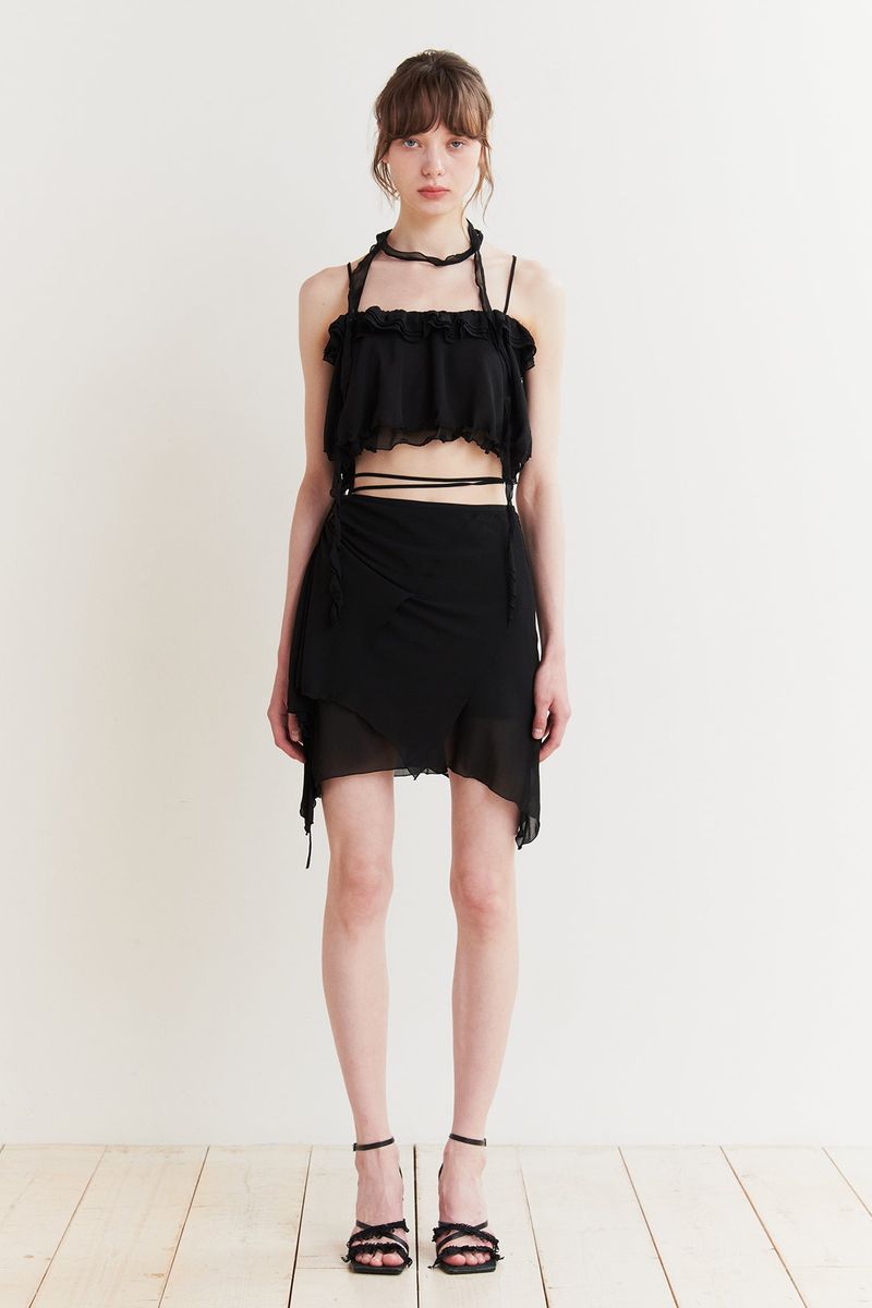 LILY SCARF TOP black