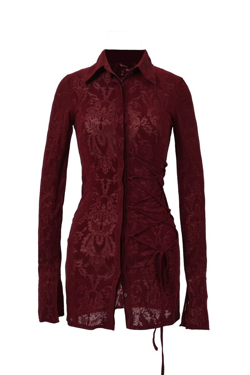 MESH CORSET SHIRTS[wine]