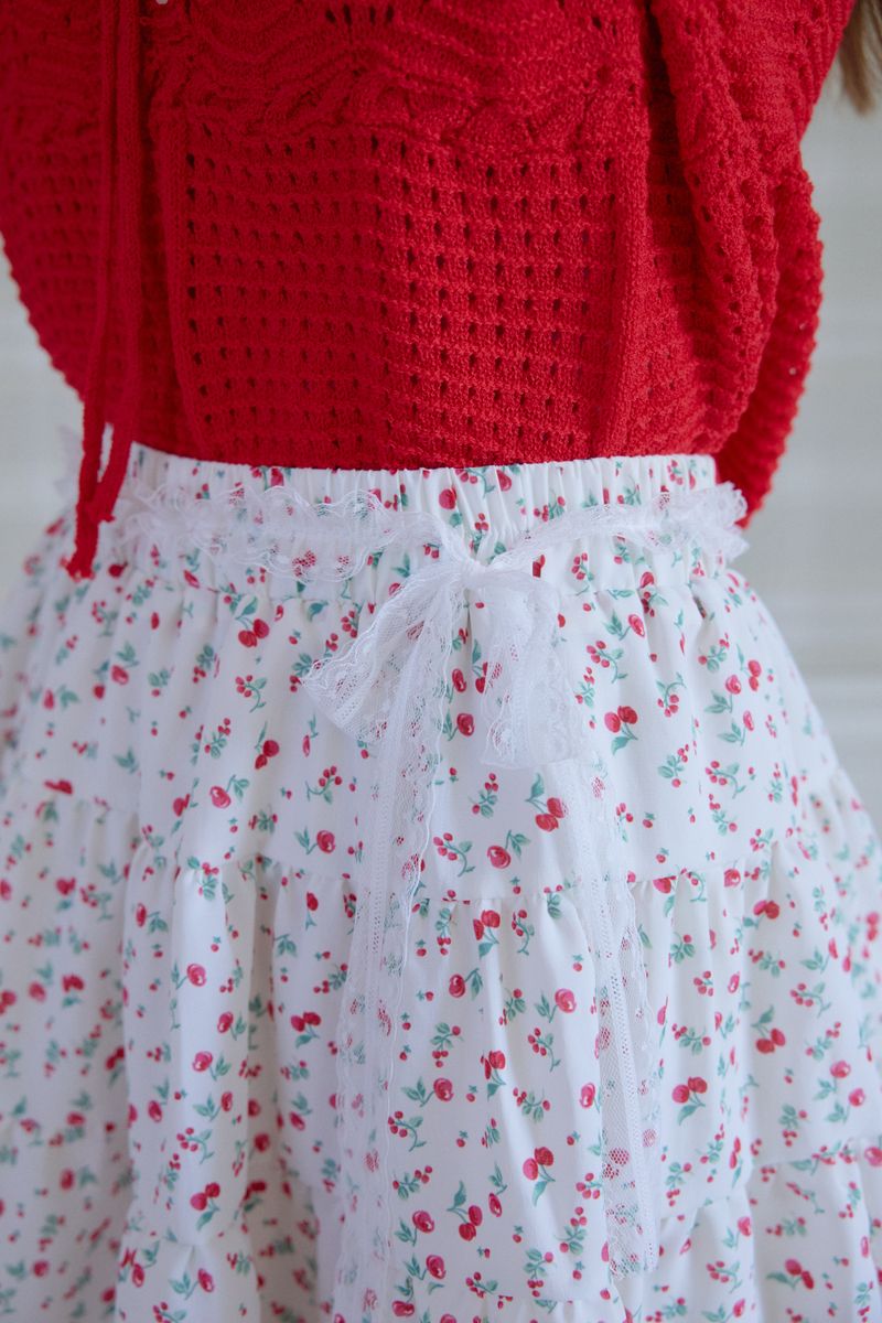 CHERRY DUMBLE MINI SKIRT