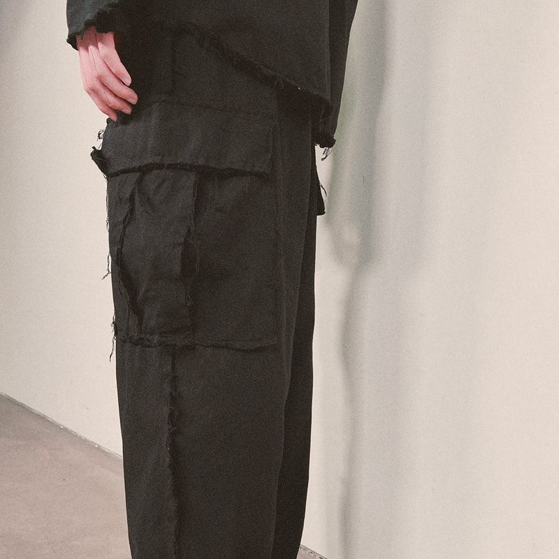 grunge wide cargo pants_black