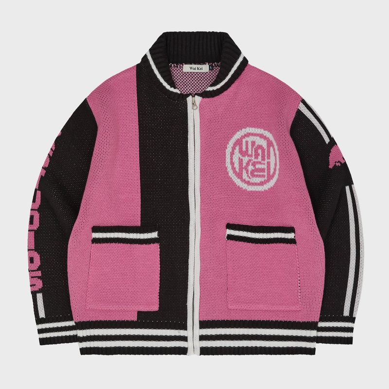 Sporty Logo Zip-up Cardigan