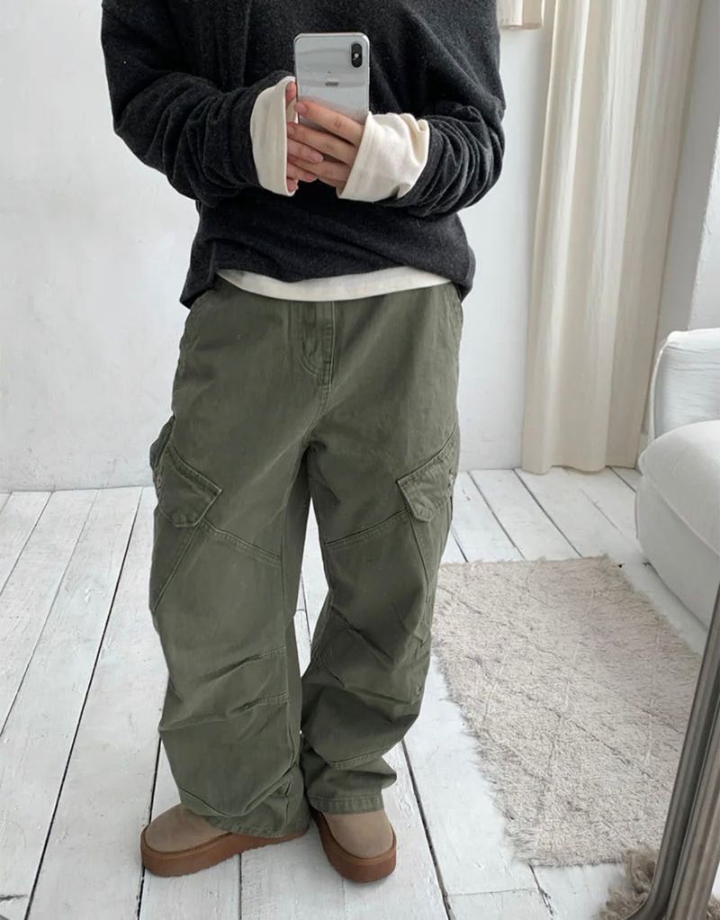 Dyeing washing cargo pants(3color)