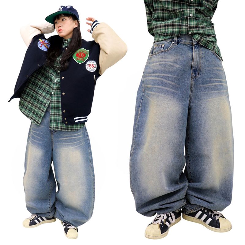 Wide Vintage Denim Balloon Pants