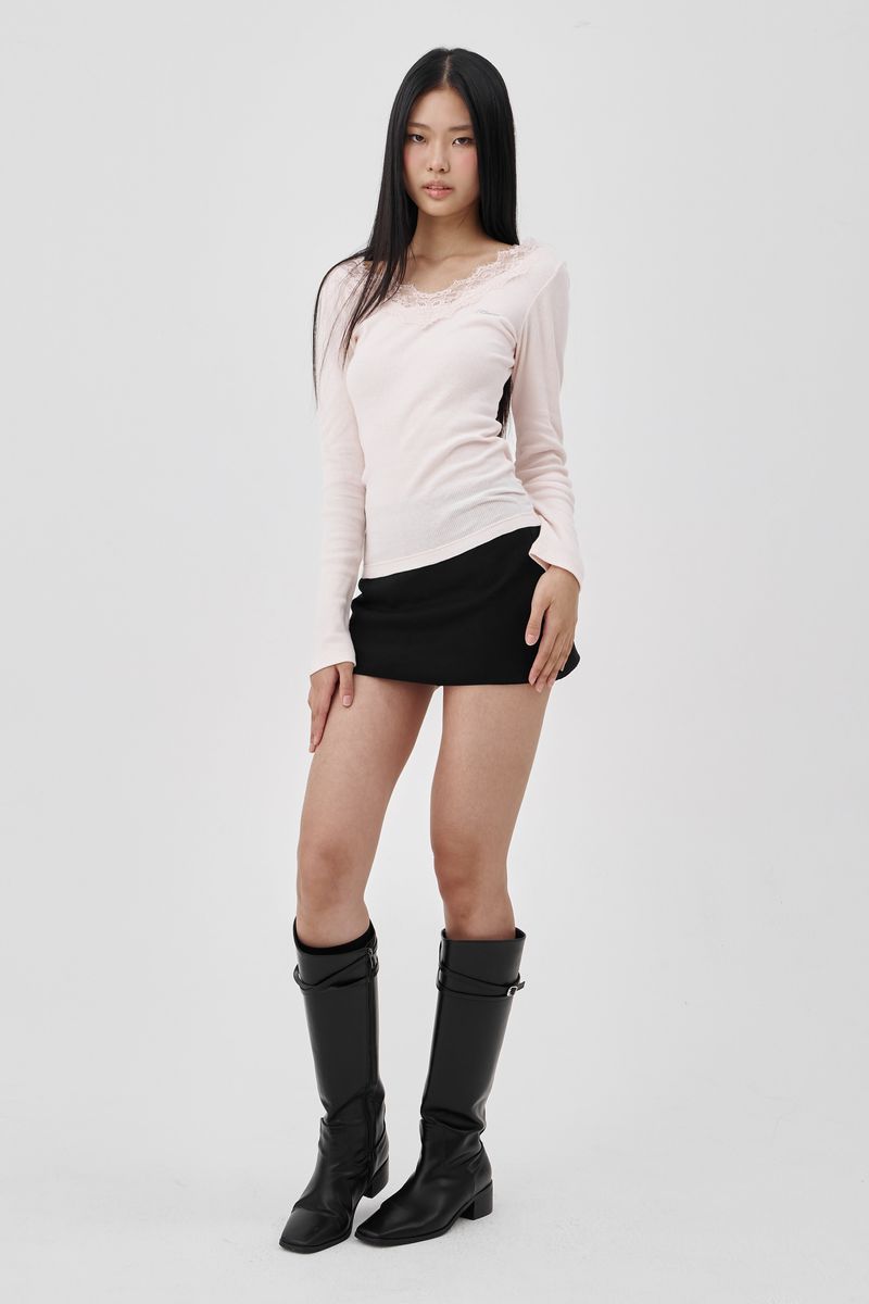 Cream donuts long sleeve, Pink