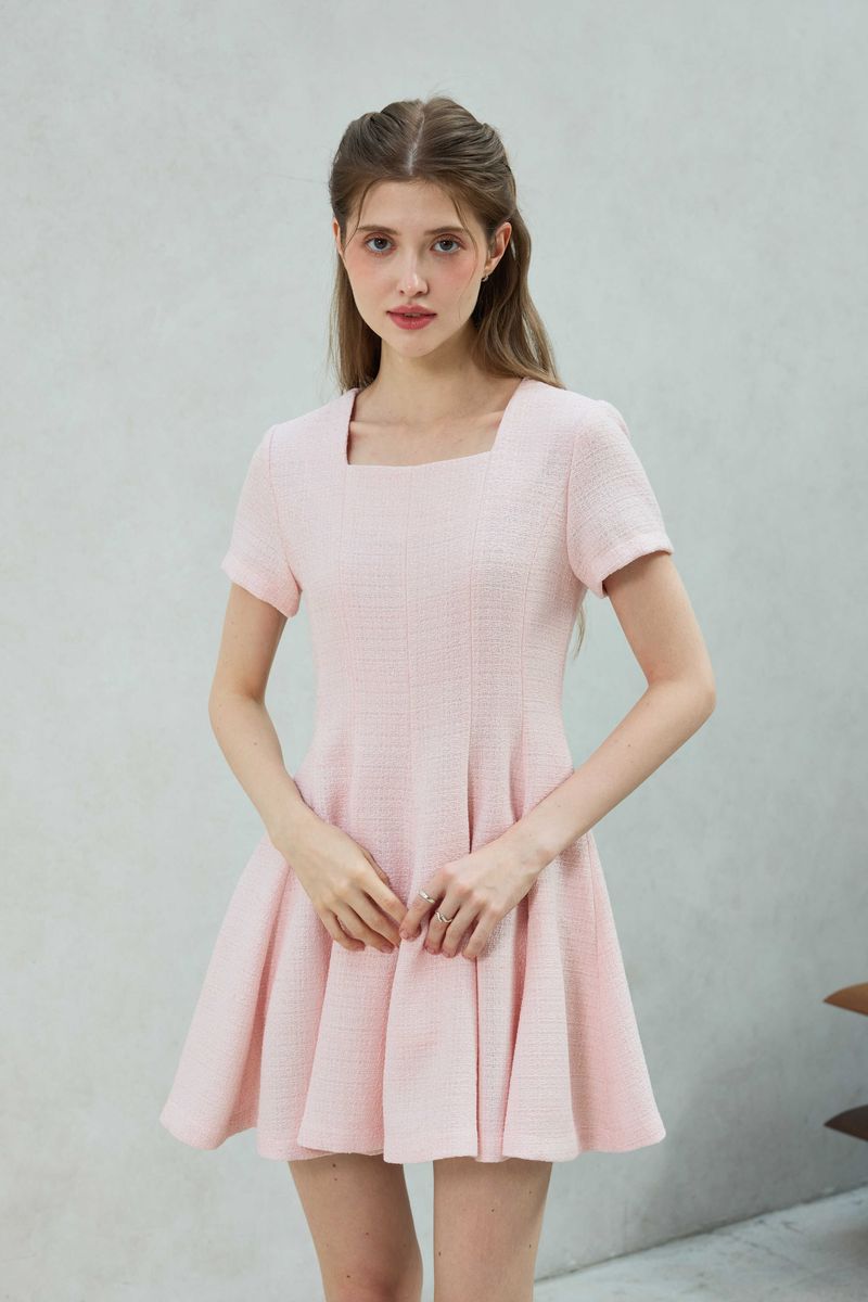 LANI TWEED DRESS / PINK