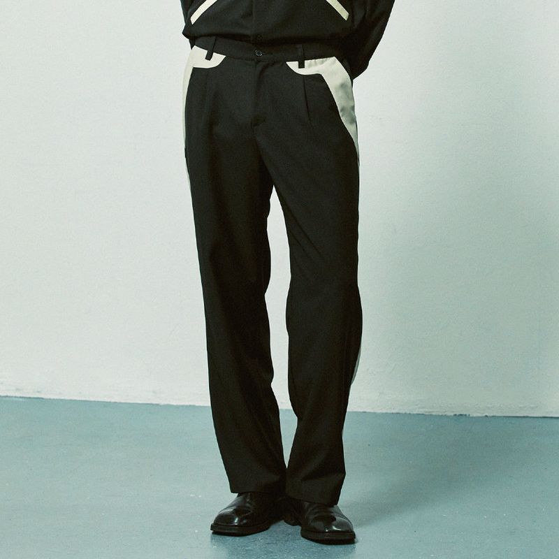 wide fit pintuck biker slacks