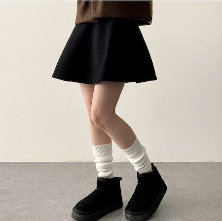 Lorton Wool Pin Tuck Flared Miniskirt