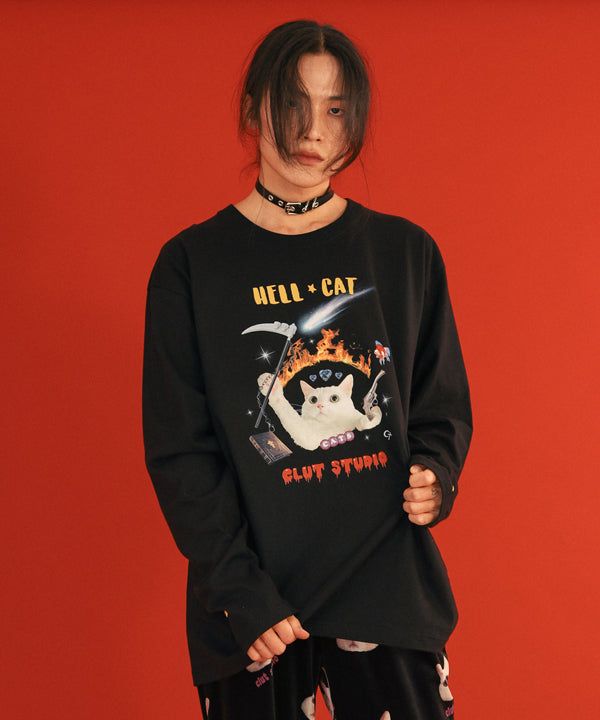CLUT STUDIO(クラットスタジオ)の「0 2 hell cat t-shirt(Tops)」
