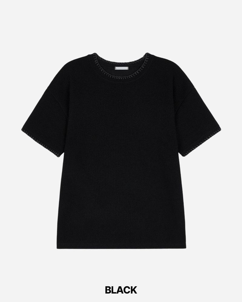 Stitch Crop short Sleeve Knit
