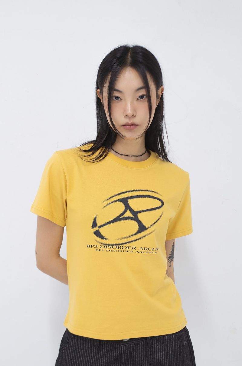 BP2 DISORDER（ビーピートゥーディスオーダー）の「Big Graphic Logo Crop Tee yellow（Tops）」