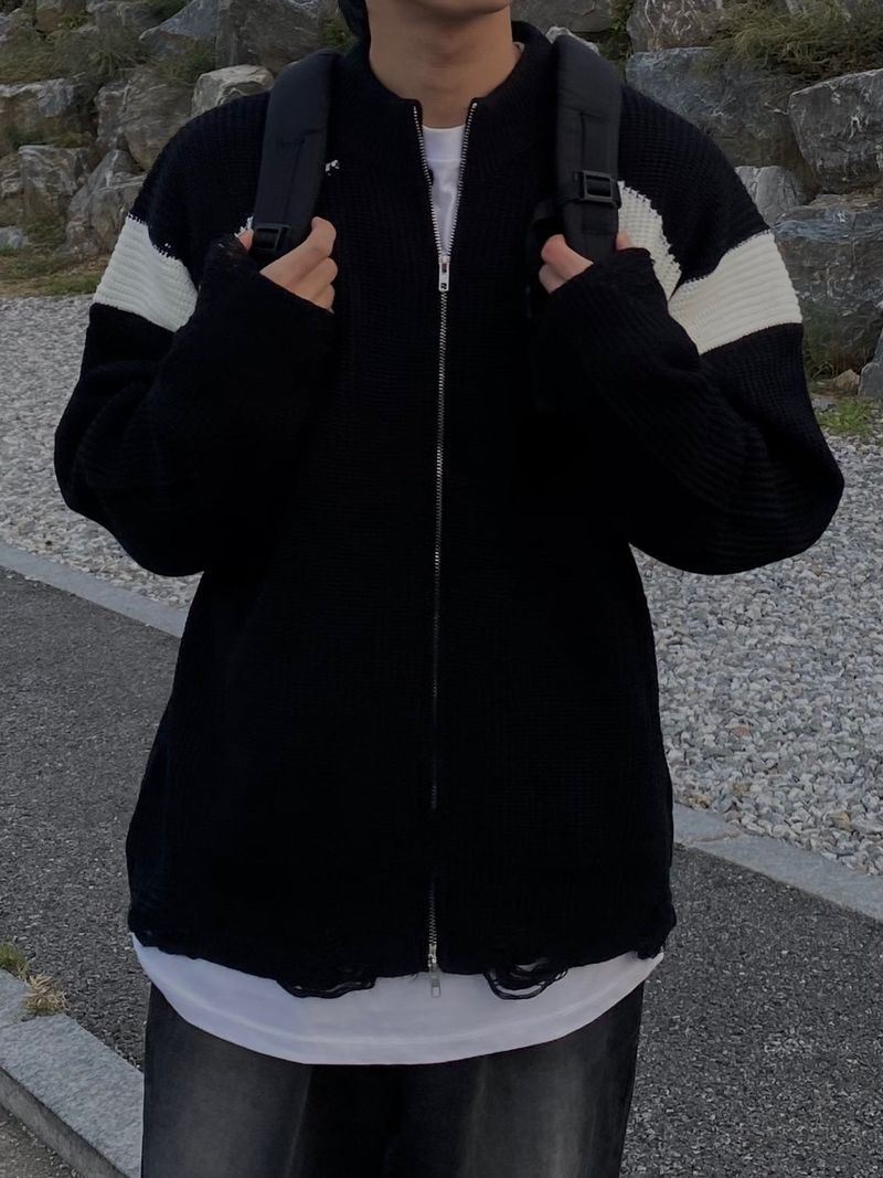 Vintage wear knit zip up 2C