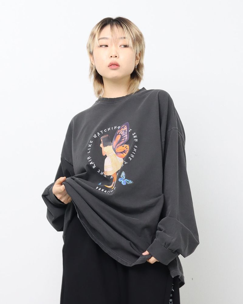 PANATIQUE（パナティーク）の「Overfit Butterfly Pigment Long Sleeve（Tops）」