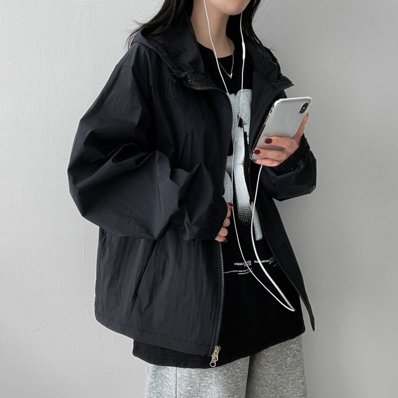 E-ring Basket Nylon Summer Windbreaker Hooded Jumper