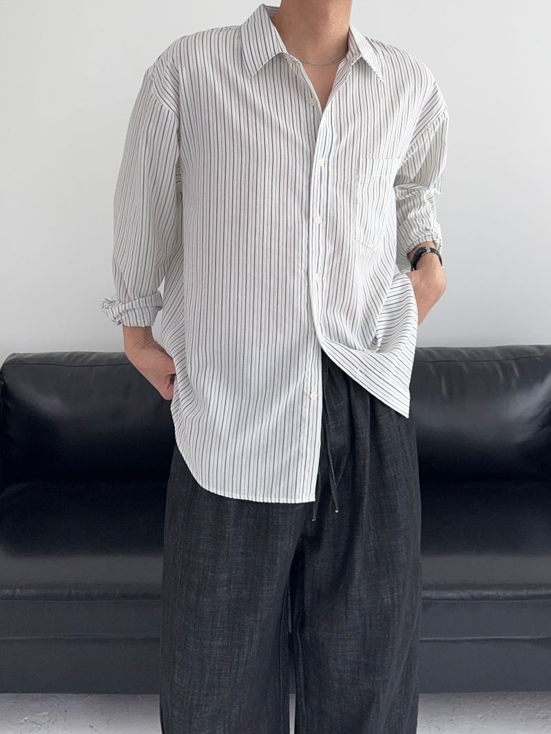 SY Relaxed Fit Seersucker Stripe Shirt (4C)