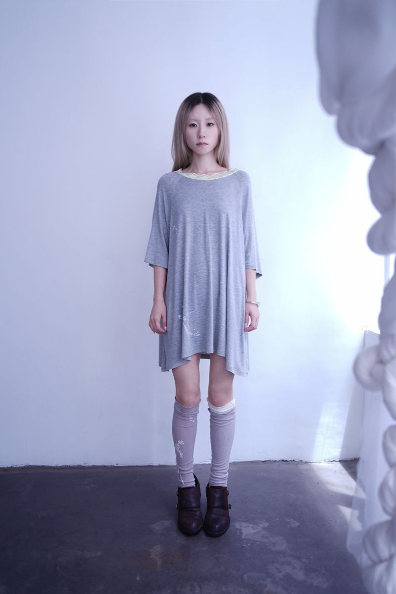 Cloudy Tee Dress (Gray)