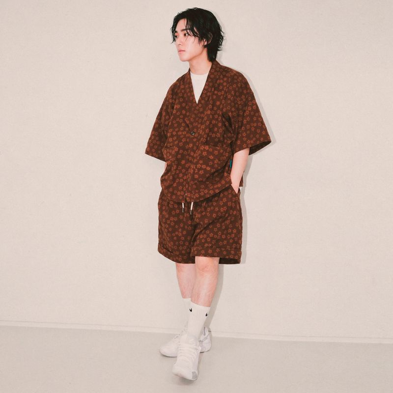 flower robe cardigan_brown