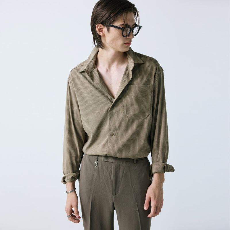 S SY(エスエスワイ)の「breeze line stripe shirt brown(Tops)」