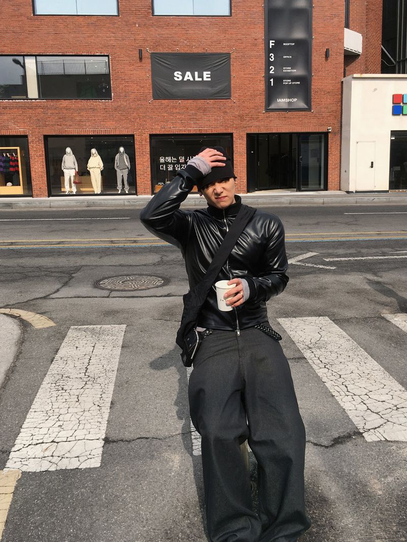 No.1614 leather jersey ZIP-UP