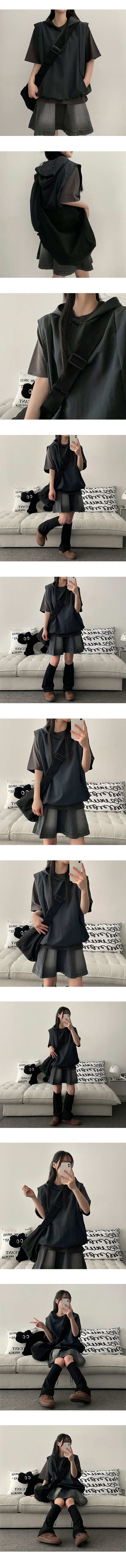 Slow nylon windbreaker hooded vest