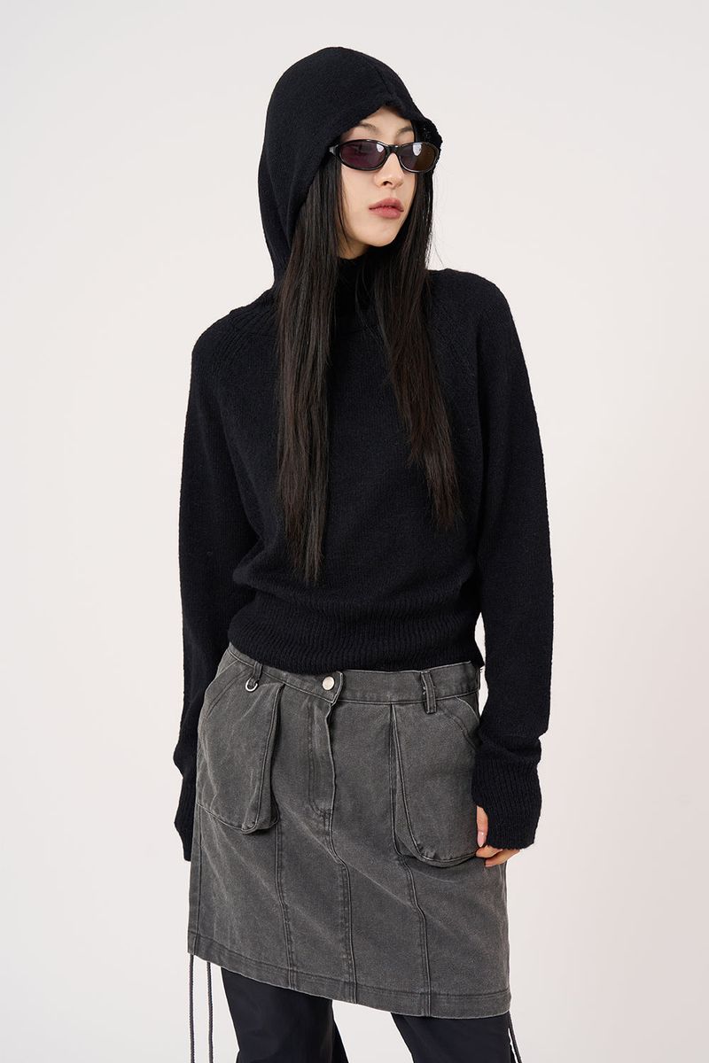 Raucohouse(ラウコハウス)の「Dia wool raglan hooded knit(Tops)」