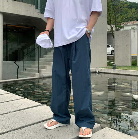 LOOKPLE（ルックプル）の「ワイビードクールアイスストリングピンタックワイドパンツ（パンツ）」