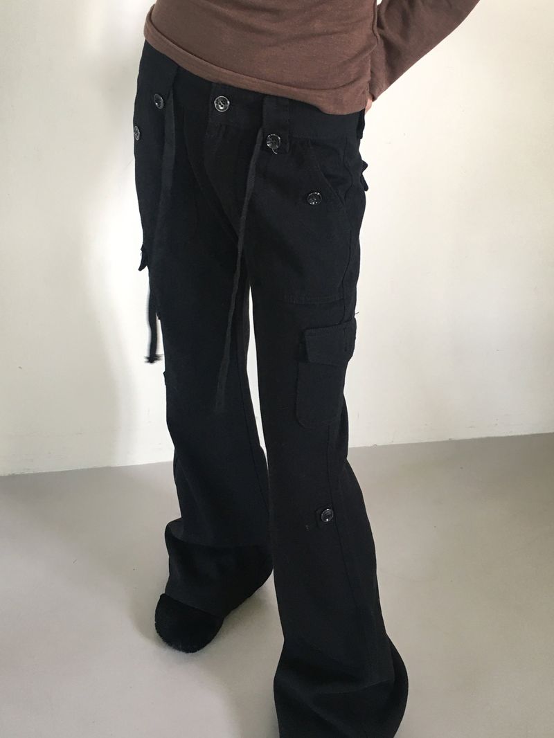 Kita y2k low rise cargo bootcut pants
