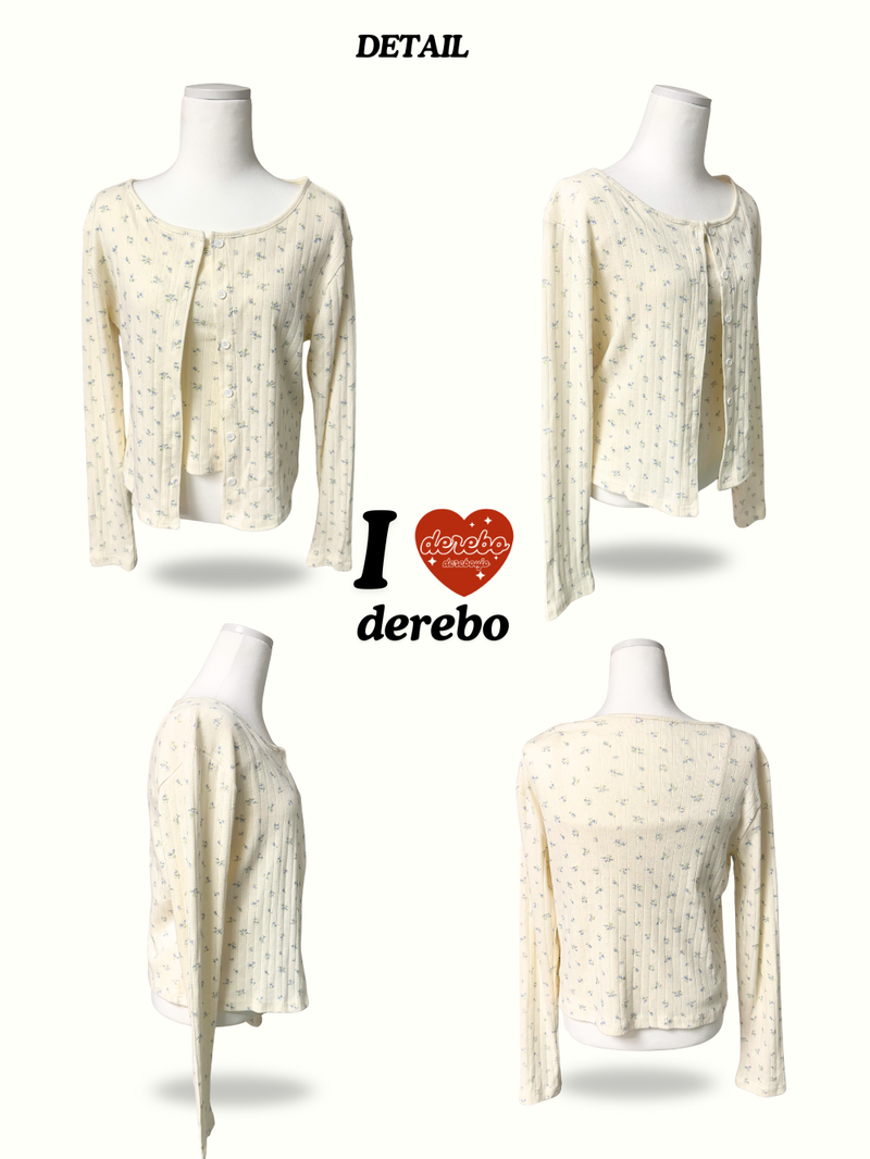 Lovely flower cardigan sleeveless two-piece set