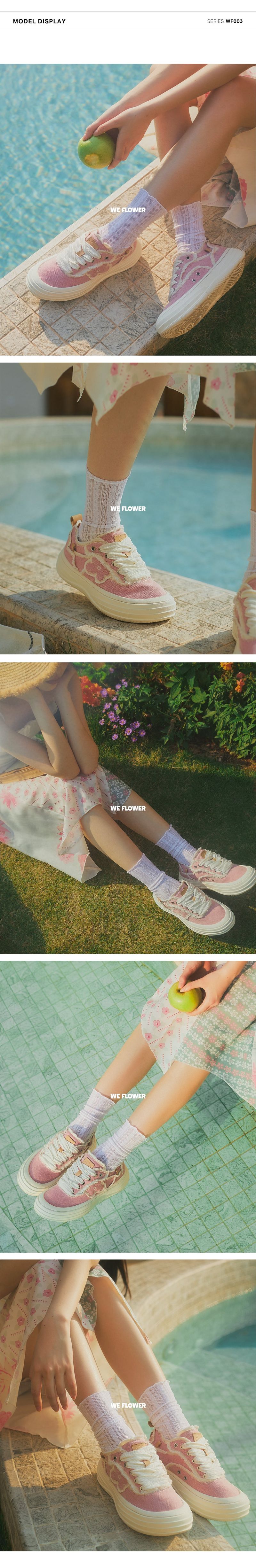 WE FLOWER Fashionable New Tassel Thick-Soled Wave Shoes - Coral Pink