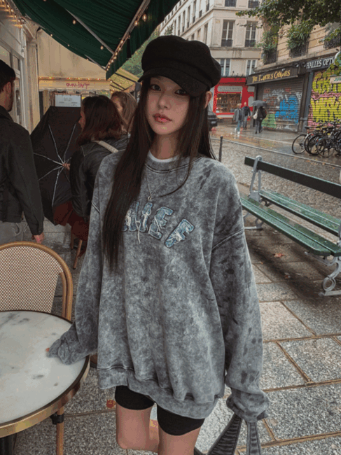 ULAN（ユレン）の「Snow denim patch sweatshirt（Tops）」