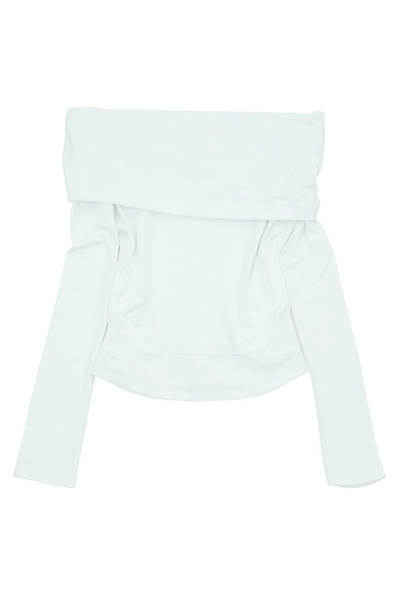 TAAE（テ）の「[MADE] Ribbon Ribbed Off-Shoulder Top 002（Tops）」