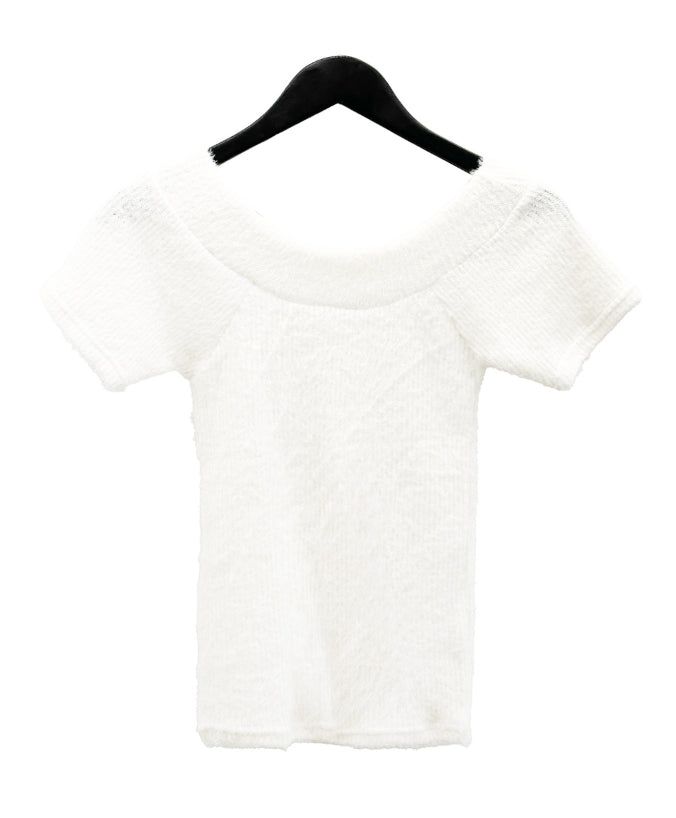 Tsumu Fur Knit Off-Shoulder