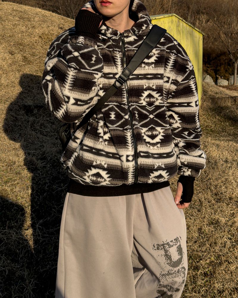 Elk Nordic Shearling Hood Jumper