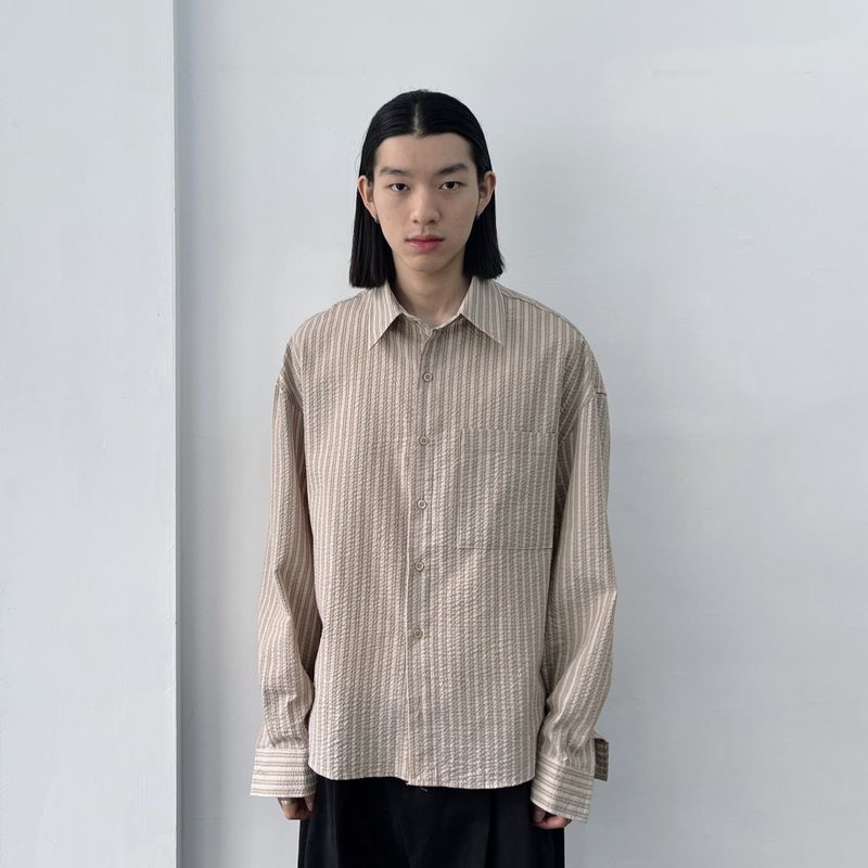 FADE MEET（フェードミート）の「Textured Stripe Shirt（Tops）」