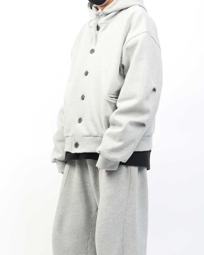 Button hood zip-up_2color