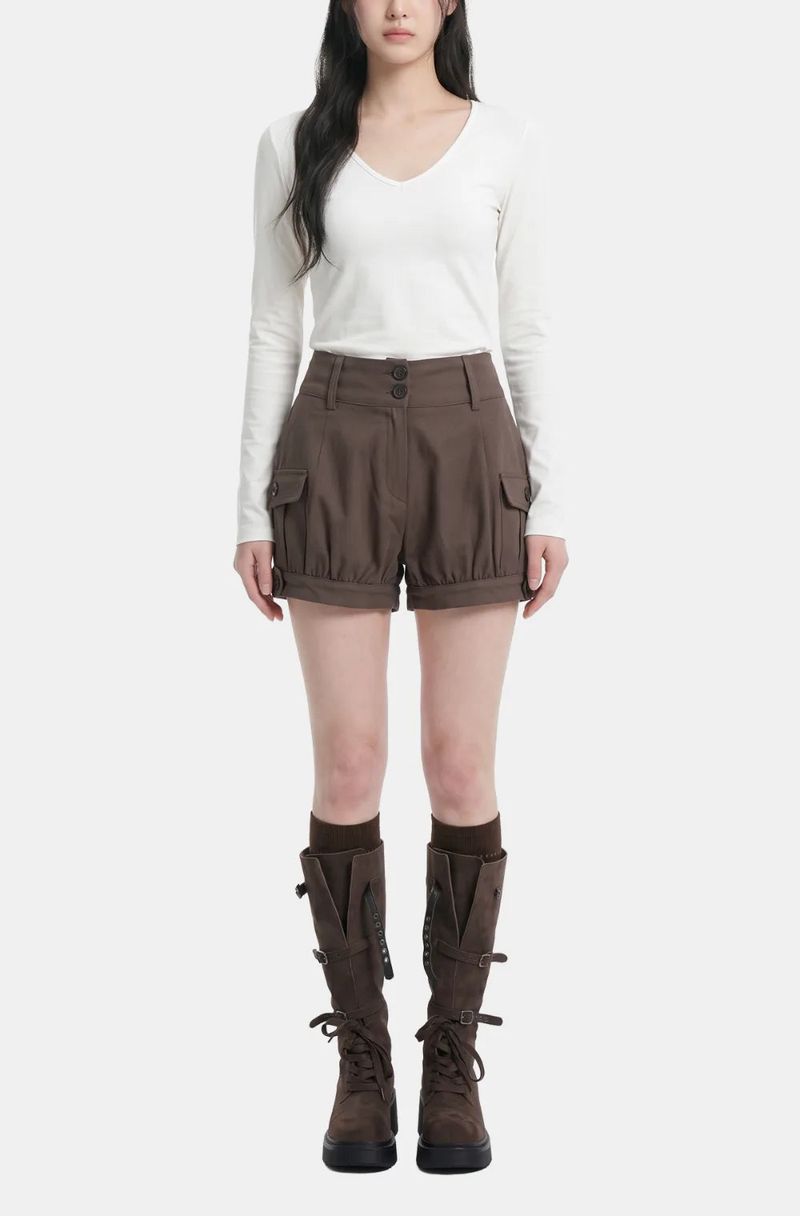Button Pocket Bloomer Shorts