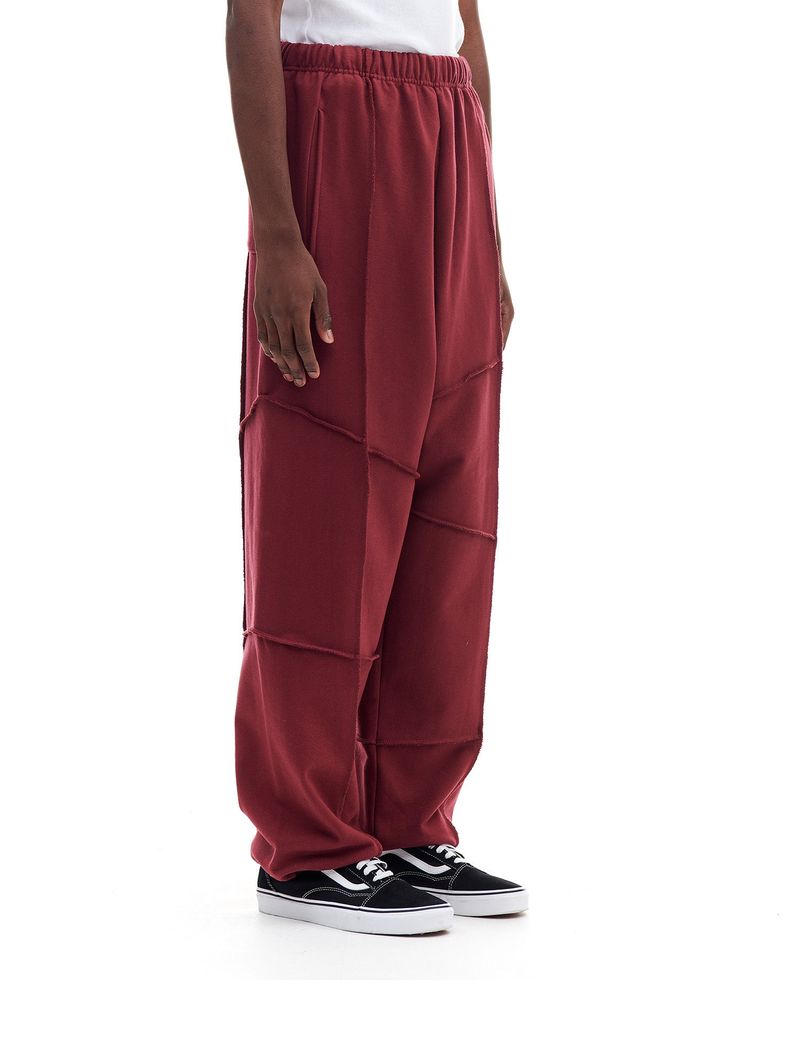LINE STITCH SWEAT PANTS (BURGUNDY)