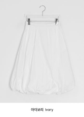 Honoka Pintuck Balloon Banding Midi Skirt