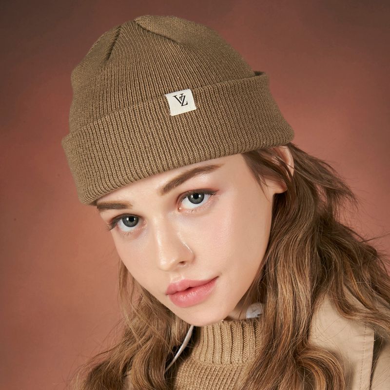 Monogram label beanie