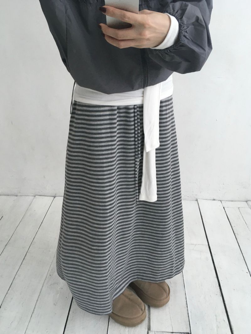 RITCORE（リットコア）の「Bunny Stripe Banding Long Skirt (2c)（Skirts）」
