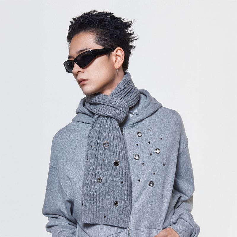 DAUSPICE(DUC)（ダウスピス）の「(DUC) Eyelet Stud Muffler Gray（Fashion Accessories）」