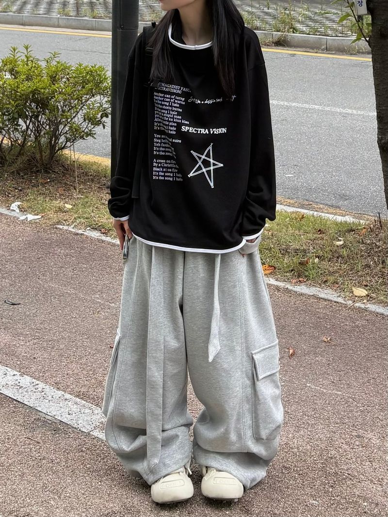 drop eyelet cargo sweatpants